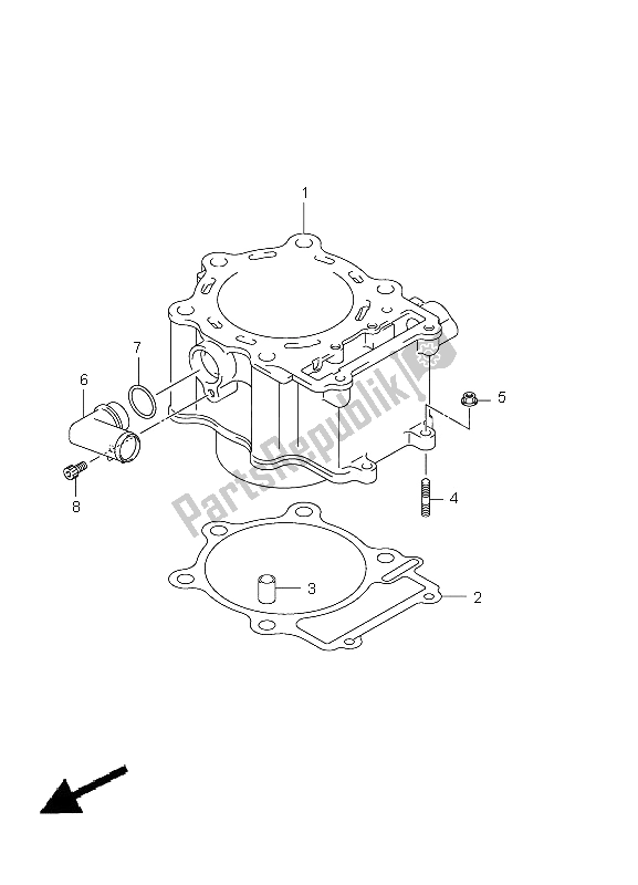 All parts for the Cylinder of the Suzuki LT A 750 XPZ Kingquad AXI 4X4 2011