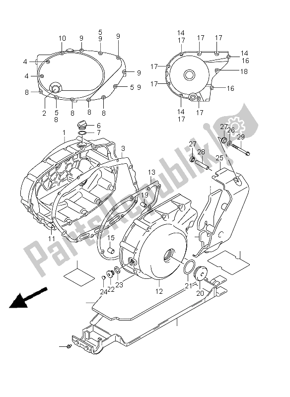 Tutte le parti per il Coperchio Del Carter del Suzuki VZ 800Z Intruder 2008