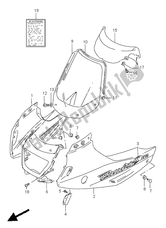 All parts for the Cowling Body (gsf1200s-sa) of the Suzuki GSF 1200 Nssa Bandit 1997