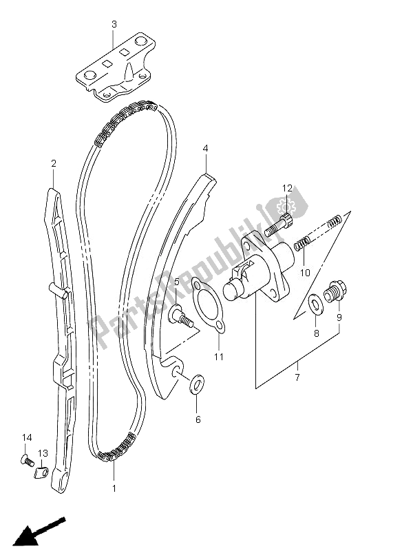 Toutes les pièces pour le Chaîne De Came du Suzuki DR Z 400E 2007