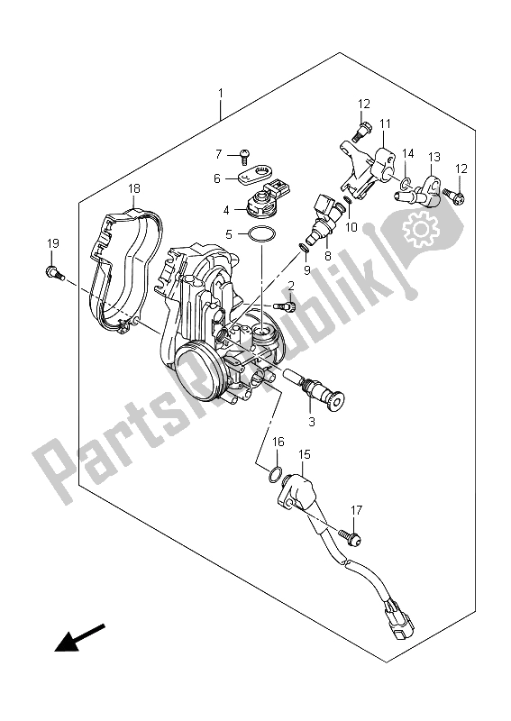 Tutte le parti per il Corpo Farfallato del Suzuki RM Z 450 2015