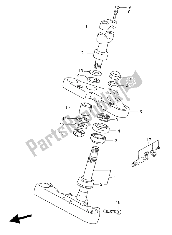 Tutte le parti per il Gambo Dello Sterzo del Suzuki VS 800 Intruder 1998