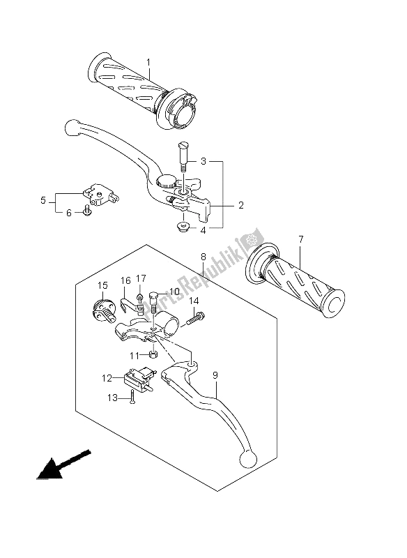 All parts for the Handle Lever of the Suzuki GSX R 1000 2001