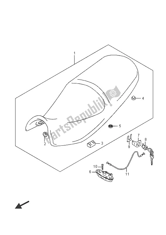 All parts for the Seat (dl650xa) of the Suzuki DL 650 AXT V Strom 2016