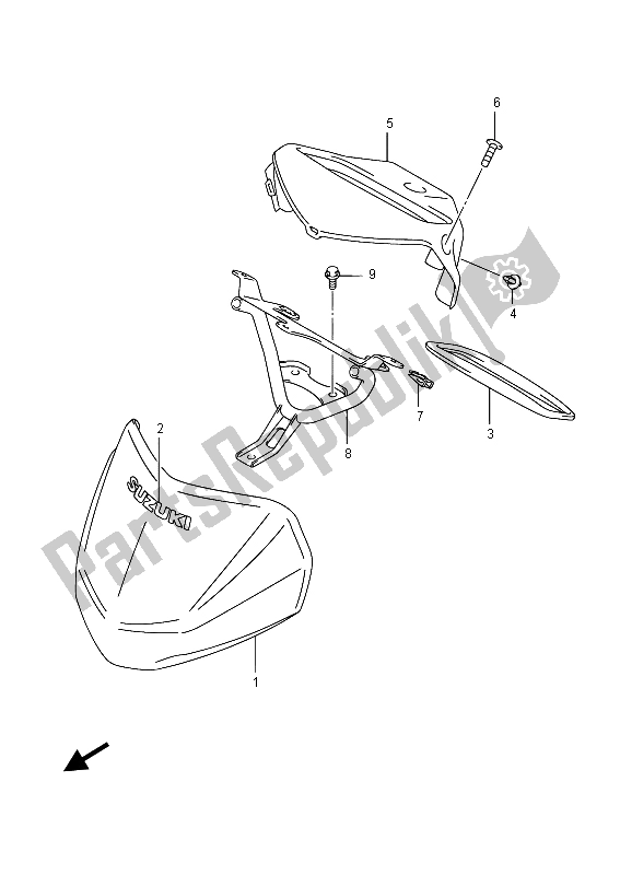 All parts for the Handle Cover (lt-a500xpz) of the Suzuki LT A 500 XPZ Kingquad AXI 4X4 2015