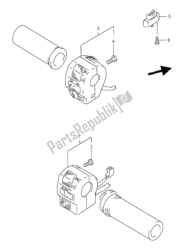 Tutte le parti per il Interruttore Maniglia del Suzuki VS 800 Intruder 1995