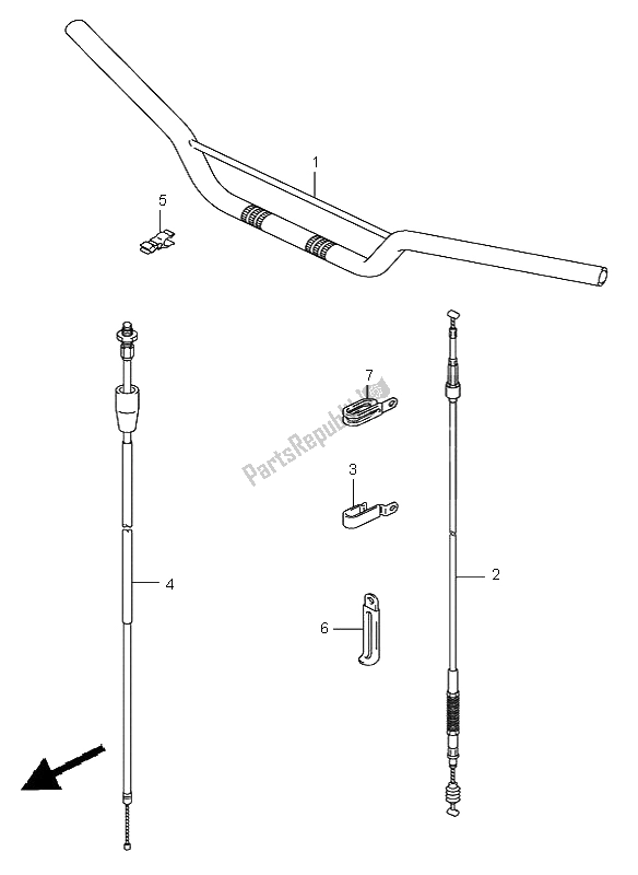 All parts for the Handlebar of the Suzuki RM 85 SW LW 2005