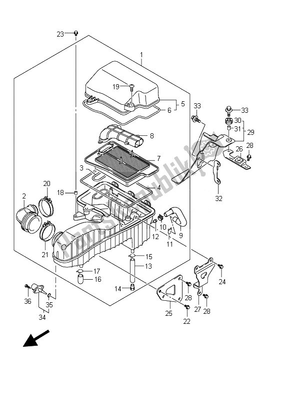 Todas las partes para Filtro De Aire de Suzuki Burgman AN 400Z 2007