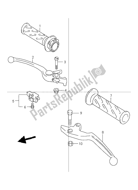 Todas as partes de Alavanca De Manivela do Suzuki GSX 1200 Inazuma 2001