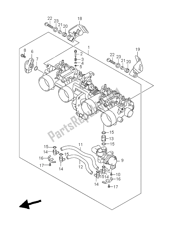 Todas las partes para Cuerpo Del Acelerador de Suzuki GSF 650 Nsnasa Bandit 2008