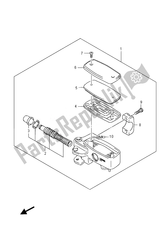 Tutte le parti per il Pompa Freno Anteriore (vzr1800uf E19) del Suzuki VZR 1800 M Intruder 2014