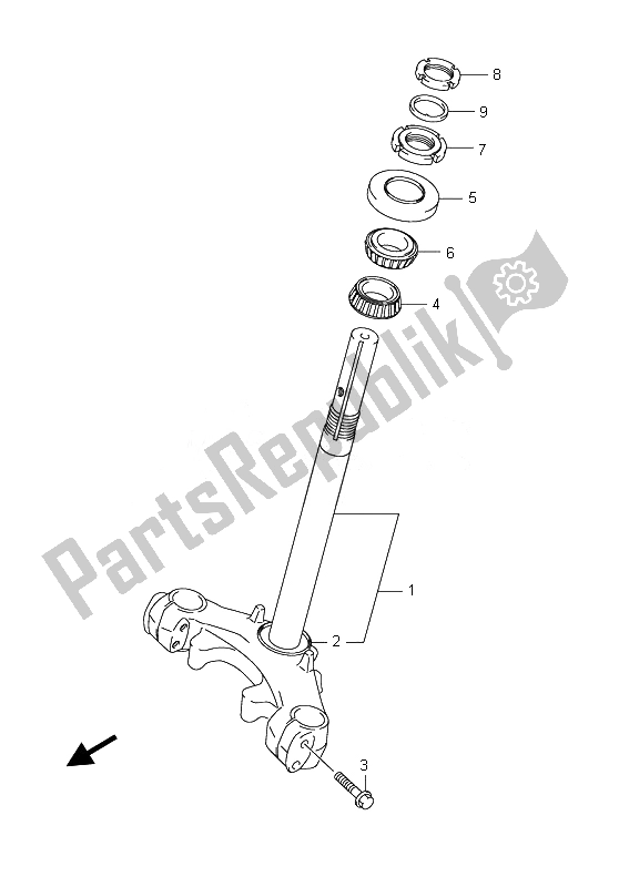 All parts for the Steering Stem of the Suzuki UX 150 Sixteen 2010