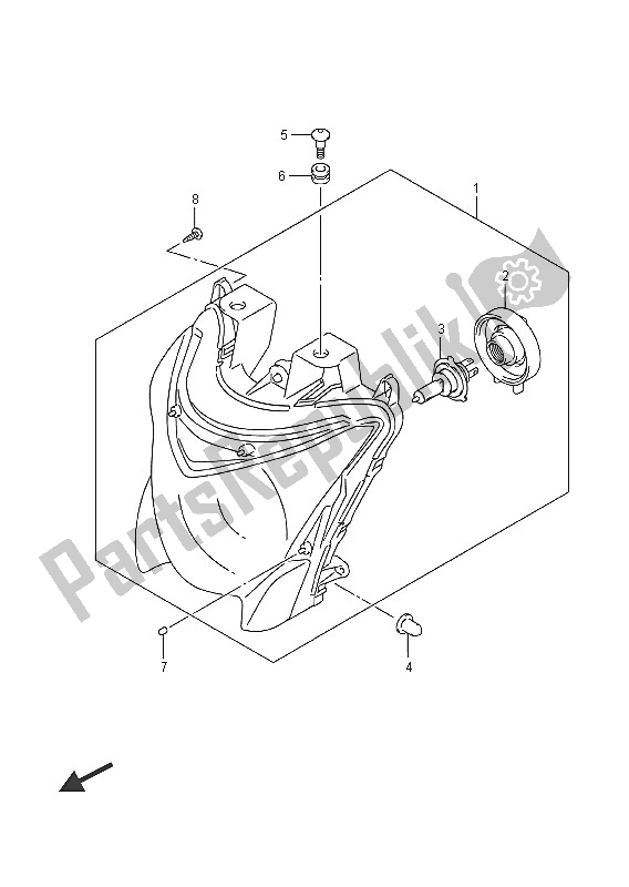 Alle onderdelen voor de Koplamp van de Suzuki GSX S 1000A 2016