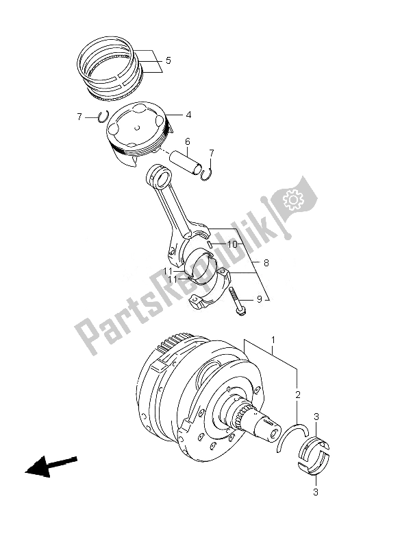 All parts for the Crankshaft of the Suzuki VZR 1800 Rnzr M Intruder 2010