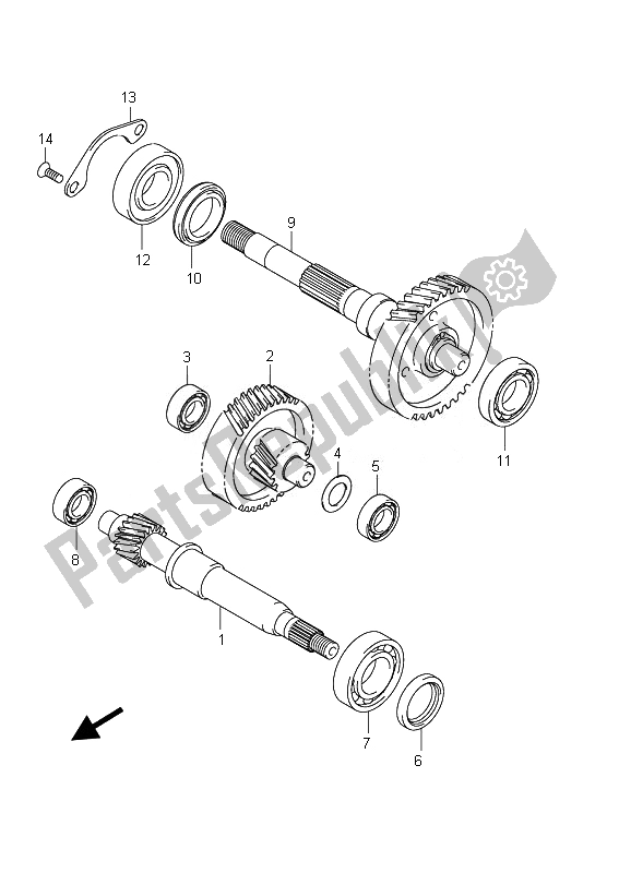 All parts for the Transmission (2) of the Suzuki UX 150 Sixteen 2010