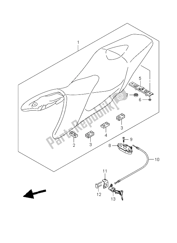 Toutes les pièces pour le Siège du Suzuki GSR 600A 2009