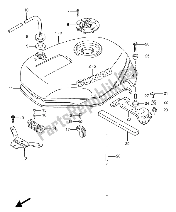 Tutte le parti per il Serbatoio Di Carburante del Suzuki GSX R 1100W 1993