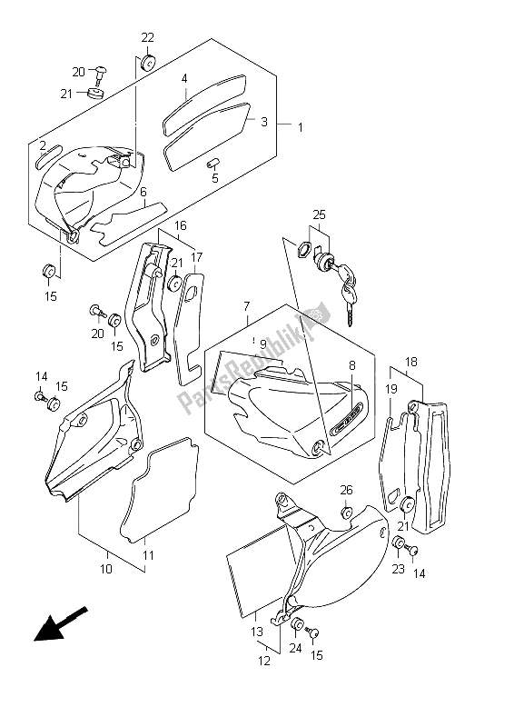 Todas las partes para Cubierta Del Marco (vl800ue E19) de Suzuki C 800 VL Intruder 2012