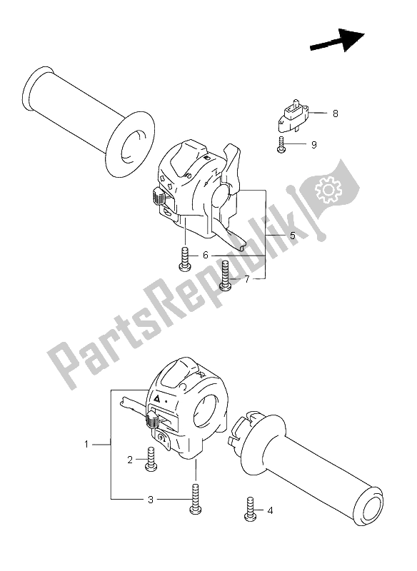 All parts for the Handle Switch (gsf600s-su) of the Suzuki GSF 600 NS Bandit 2003