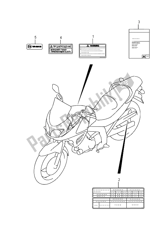 Todas las partes para Etiqueta (dl650a) de Suzuki DL 650A V Strom 2015