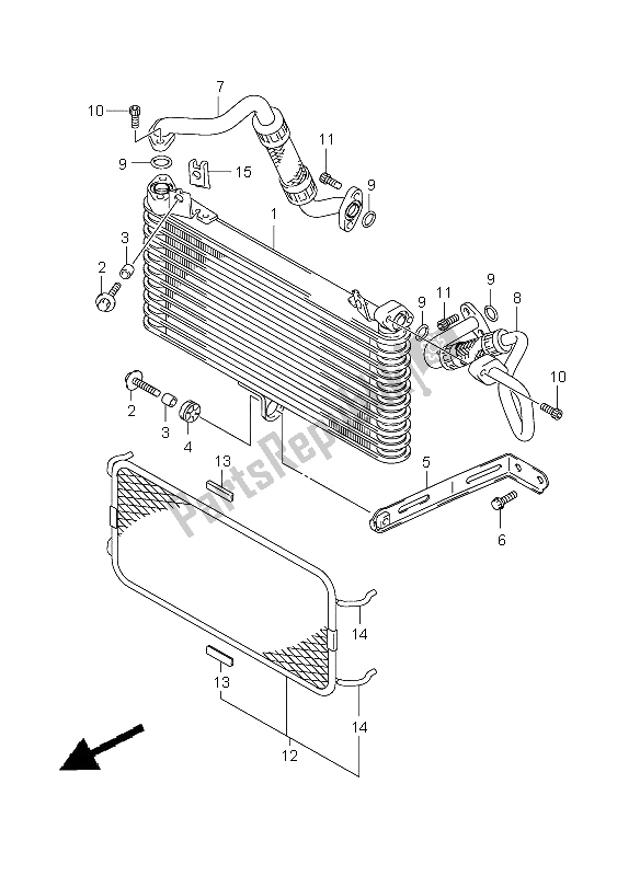 All parts for the Oil Cooler of the Suzuki GSX 1300 BKA B King 2008