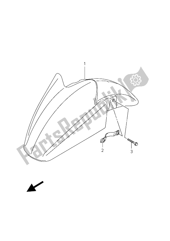 All parts for the Front Fender (gsf1250s E24) of the Suzuki GSF 1250 SA Bandit 2012