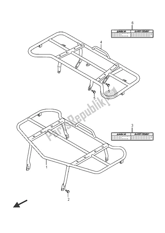 All parts for the Carrier of the Suzuki LT A 500X Kingquad AXI 4X4 2016