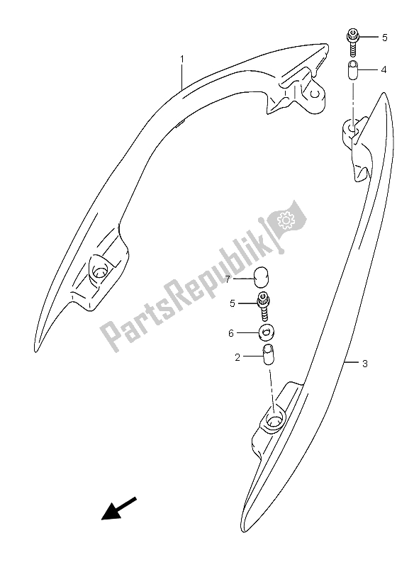 Todas las partes para Asa Del Acompañante (lateral) de Suzuki AN 250 Burgman 2005
