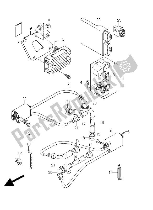 All parts for the Electrical (dl650ua E19) of the Suzuki DL 650A V Strom 2011