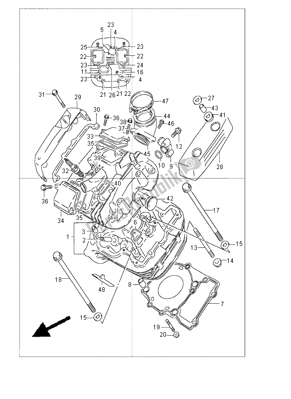 Tutte le parti per il Testata Anteriore del Suzuki VZ 800 Marauder 2002