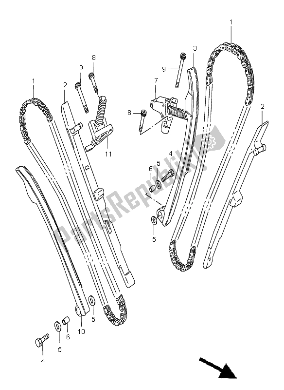 Todas as partes de Corrente De Cam do Suzuki VZ 800 Marauder 2001