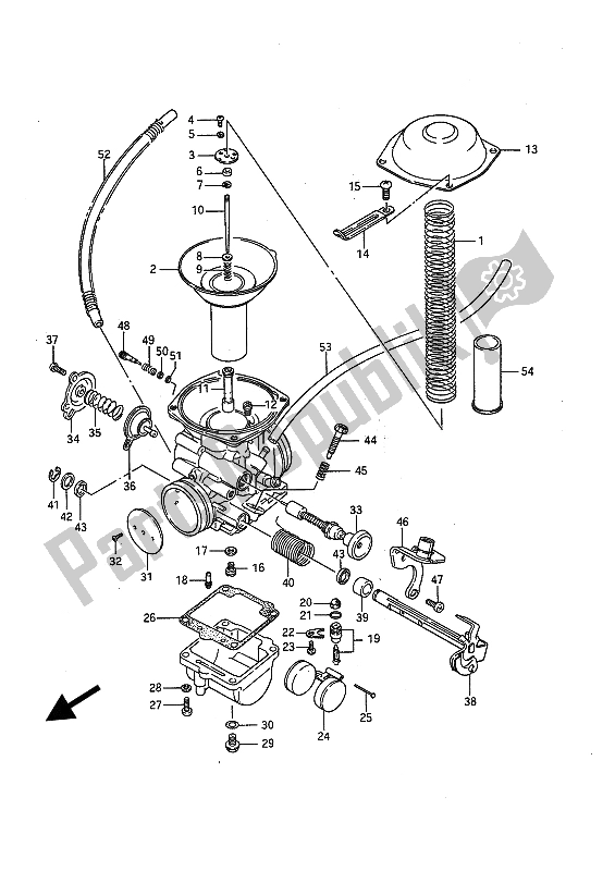 Alle onderdelen voor de Carburator van de Suzuki LS 650P Savage 1990