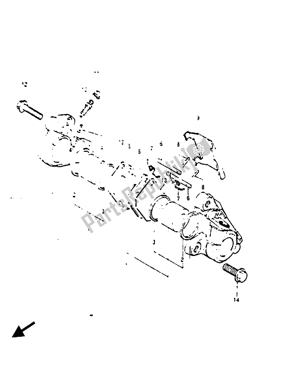 Toutes les pièces pour le étrier Avant du Suzuki RG 125 CUC Gamma 1986