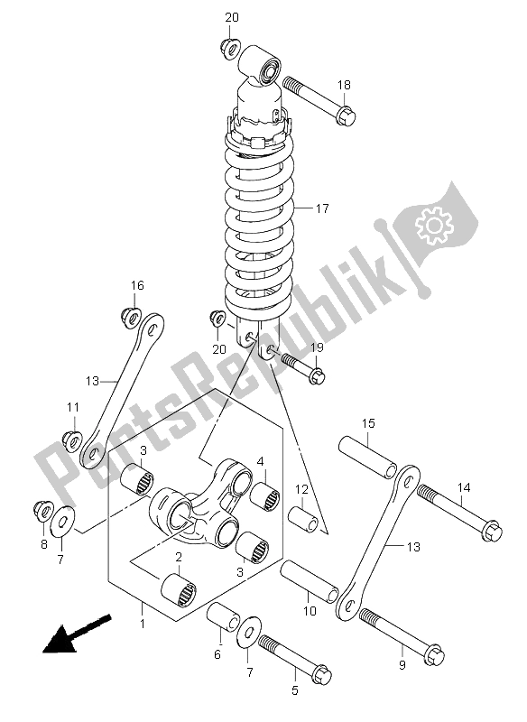 All parts for the Rear Cushion Lever of the Suzuki SV 650 NS 2004