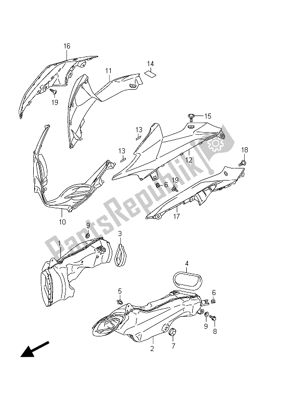 All parts for the Intake Pipe of the Suzuki GSX R 1000 2011