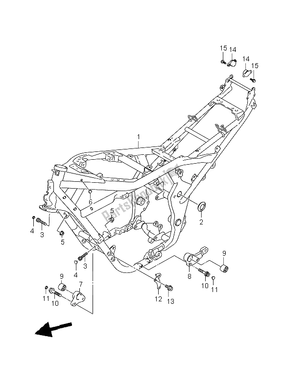All parts for the Frame of the Suzuki GSF 1250 Nassa Bandit 2009