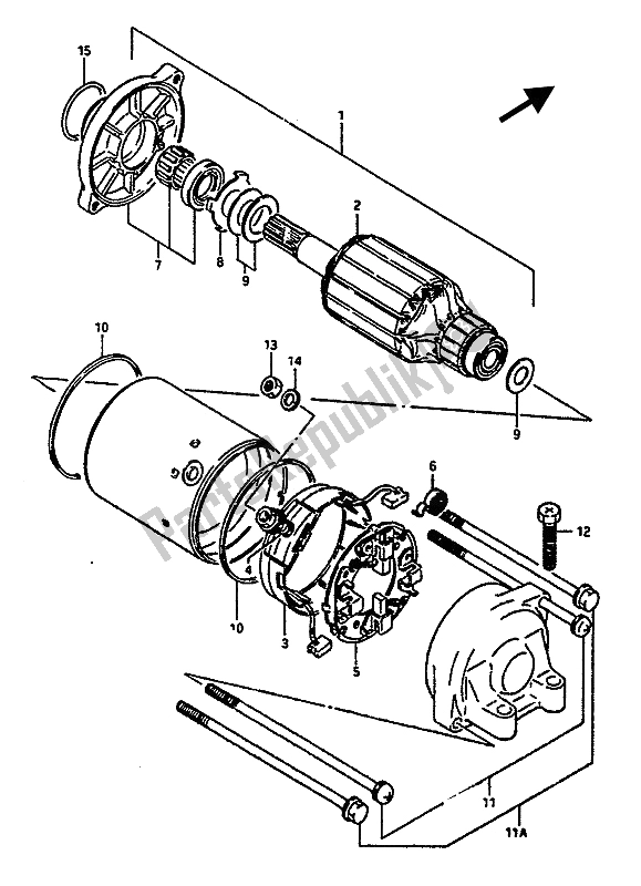 Toutes les pièces pour le Demarreur du Suzuki GSX R 1100 1988