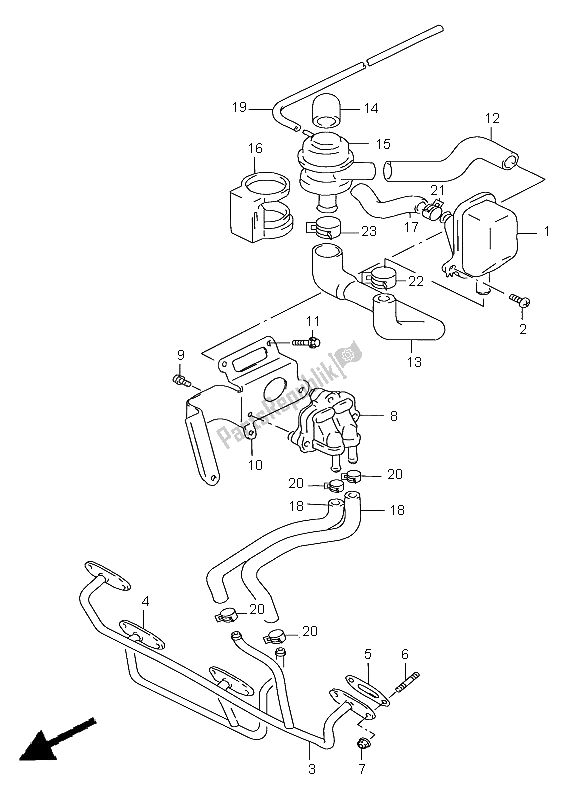 All parts for the Second Air (gsf1200sa E18) of the Suzuki GSF 1200 Nssa Bandit 1998