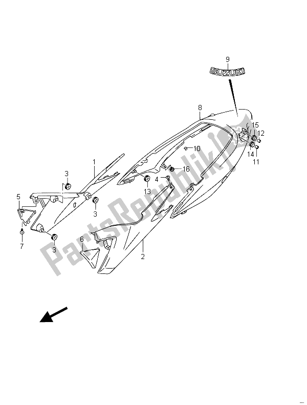 All parts for the Frame Cover (gsf650su) of the Suzuki GSF 650 Sasa Bandit 2011