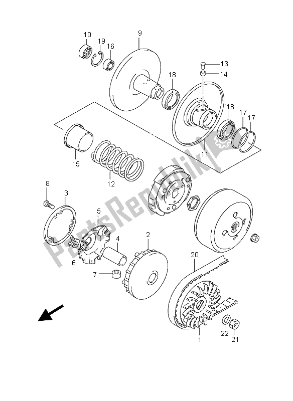 Toutes les pièces pour le Transmission (1) du Suzuki UH 125 Burgman 2006