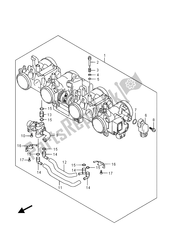 Alle onderdelen voor de Gasklephuis van de Suzuki GSX 1250 FA 2015