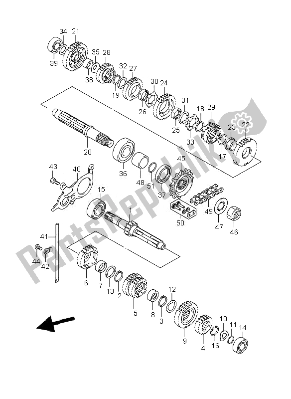 Toutes les pièces pour le Transmission du Suzuki DL 650A V Strom 2010