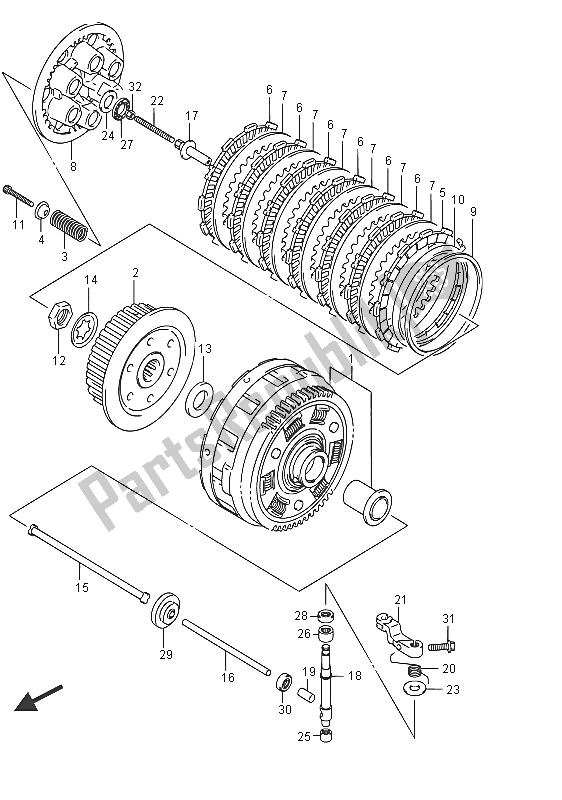 All parts for the Clutch of the Suzuki DL 650 AXT V Strom 2016