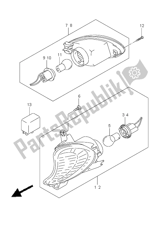 Tutte le parti per il Indicatore Di Direzione del Suzuki GSX 1300R Hayabusa 2009