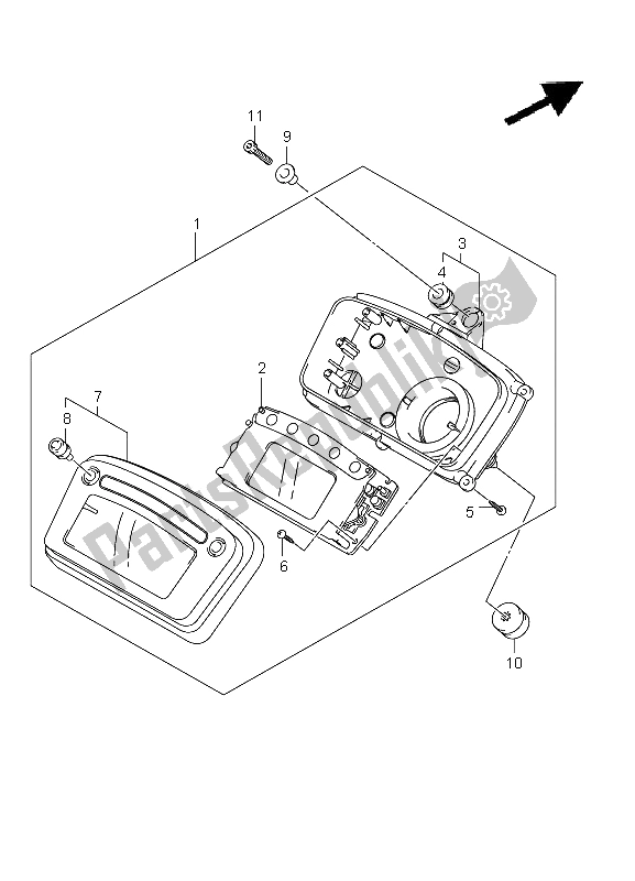 All parts for the Speedometer (lt-a750xp P28) of the Suzuki LT A 750 XPZ Kingquad AXI 4X4 2011