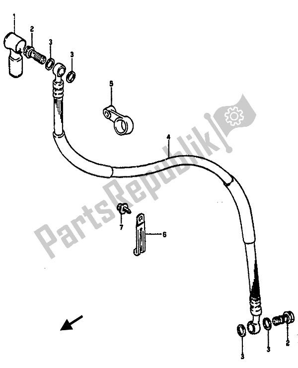 All parts for the Clutch Hose of the Suzuki GSX R 1100 1987