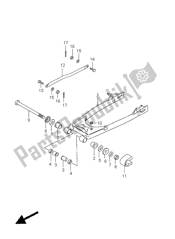 Todas as partes de Braço Oscilante Traseiro do Suzuki GN 125E 1997