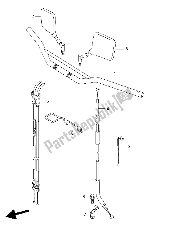 All parts for the Handlebar (e24) of the Suzuki DR Z 400E 2000