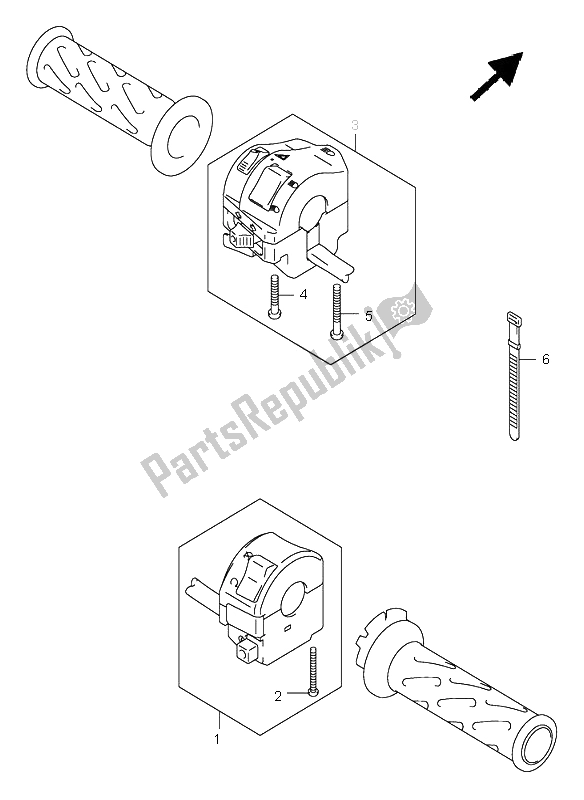 All parts for the Handle Switch of the Suzuki DL 1000 V Strom 2005