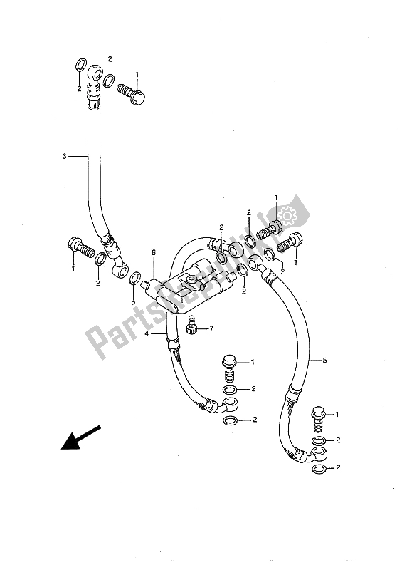 Tutte le parti per il Tubo Freno Anteriore del Suzuki GSX R 750 1991